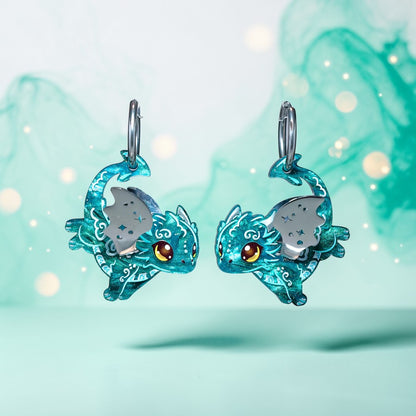 PREORDER - GALAXA - 3D Dragon Earrings - Shipping Early-Mid July