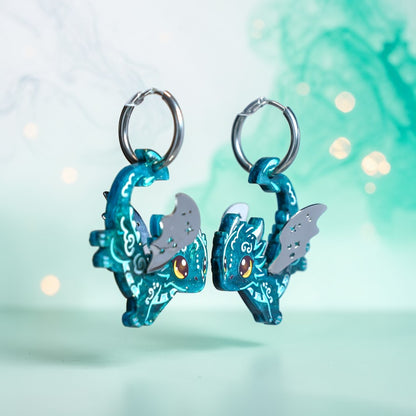 PREORDER - GALAXA - 3D Dragon Earrings - Shipping Early-Mid July