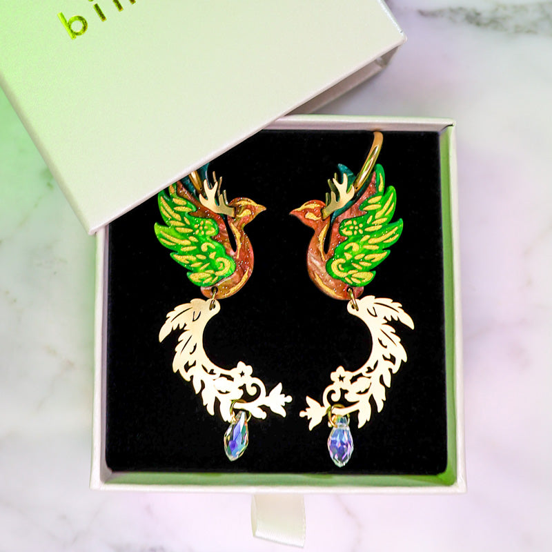 FINAL SALE: The Guardian - 2025 Earth Elemental - Acrylic and Brass Earrings