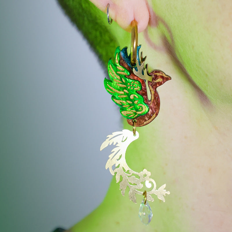 FINAL SALE: The Guardian - 2025 Earth Elemental - Acrylic and Brass Earrings