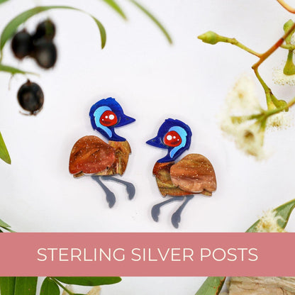 Emu Stud Earrings BINKABU