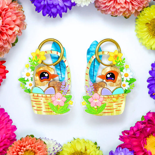 Fairywren Easter Basket Hoop Earrings BINKABU