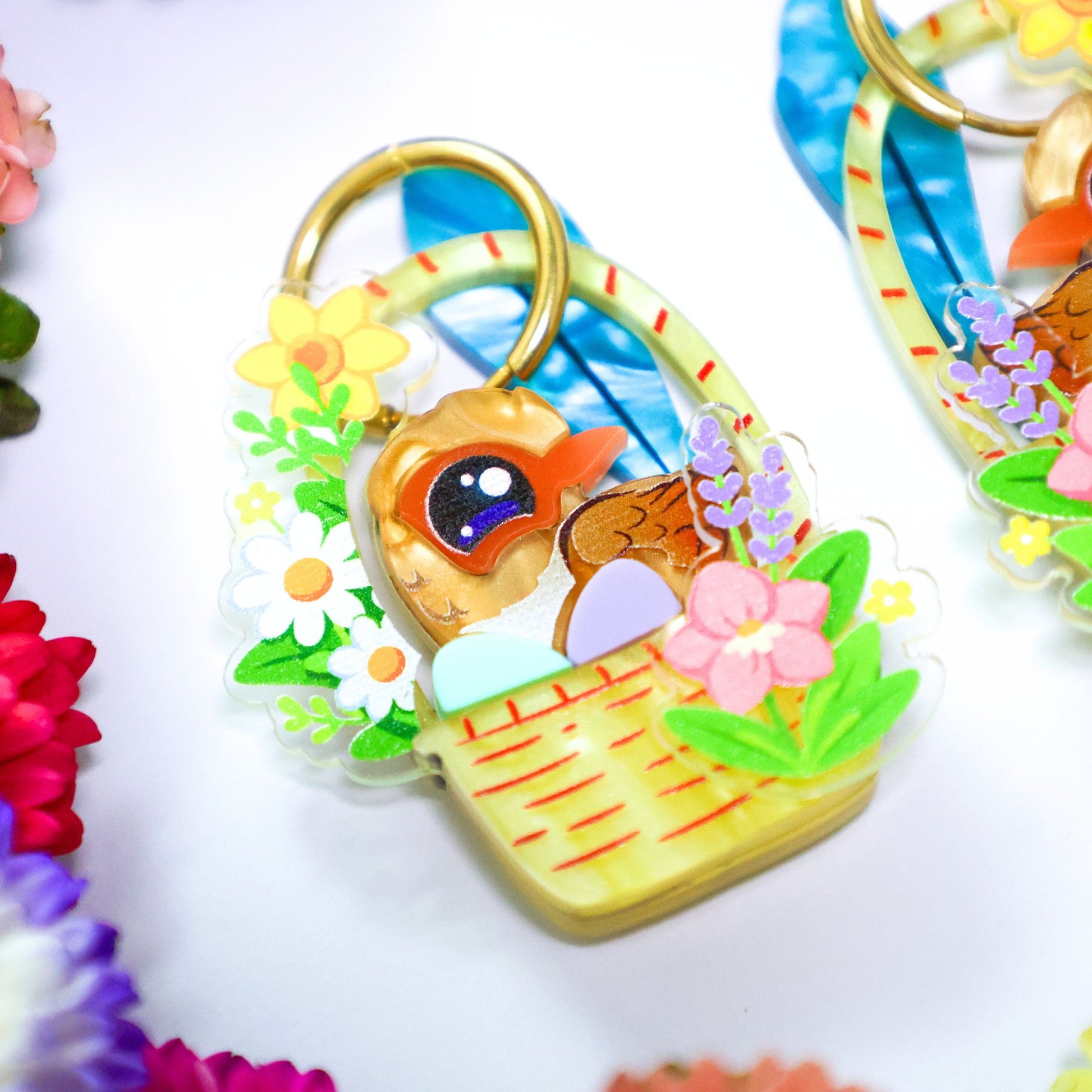 Fairywren Easter Basket Hoop Earrings BINKABU