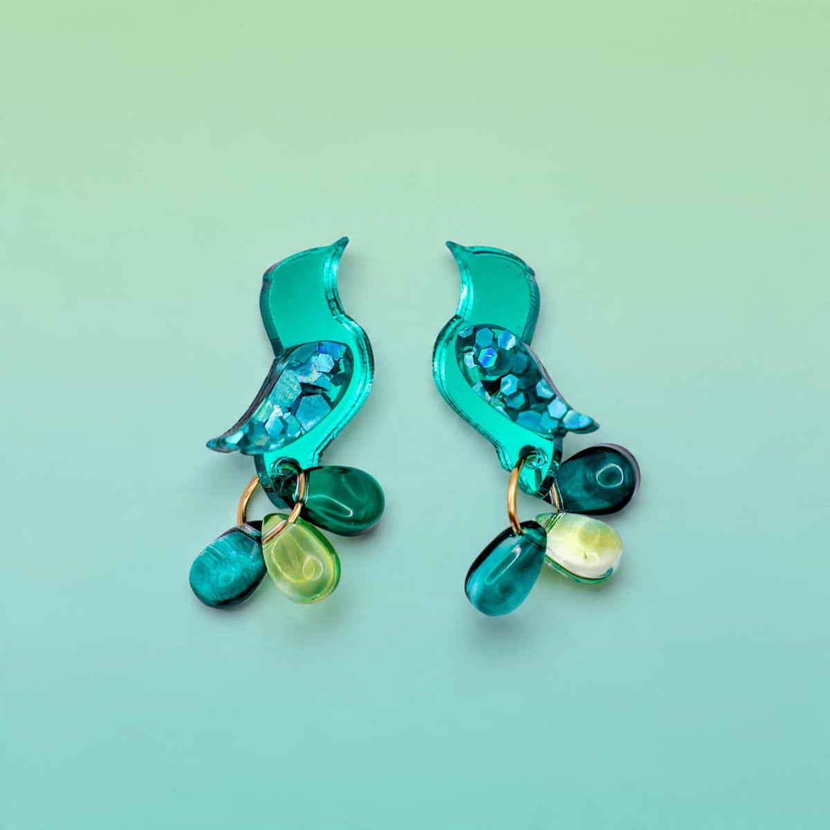 NEW: Jewel-Tailed Songbirds Earrings - Handmade Bird Earrings