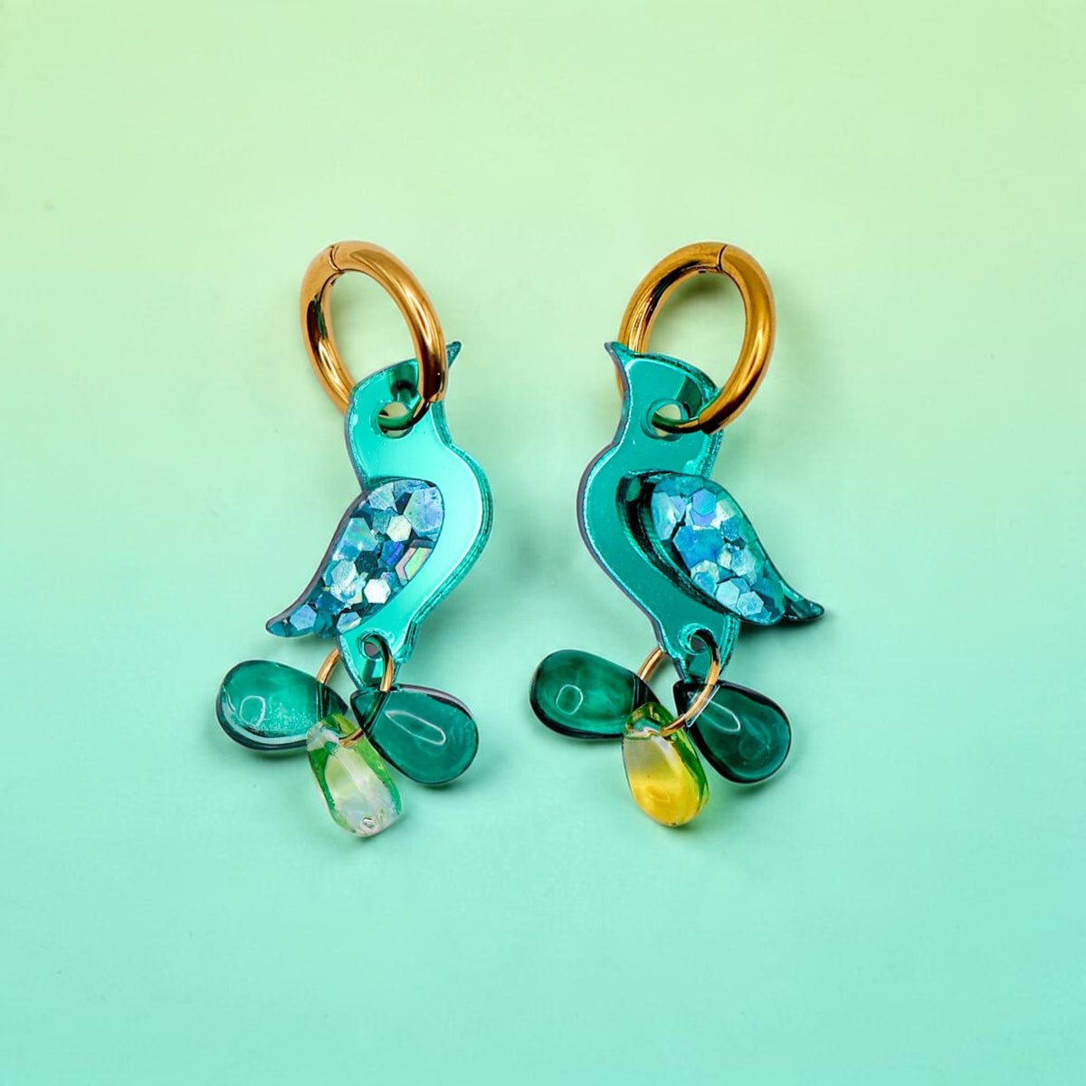 NEW: Jewel-Tailed Songbirds Earrings - Handmade Bird Earrings