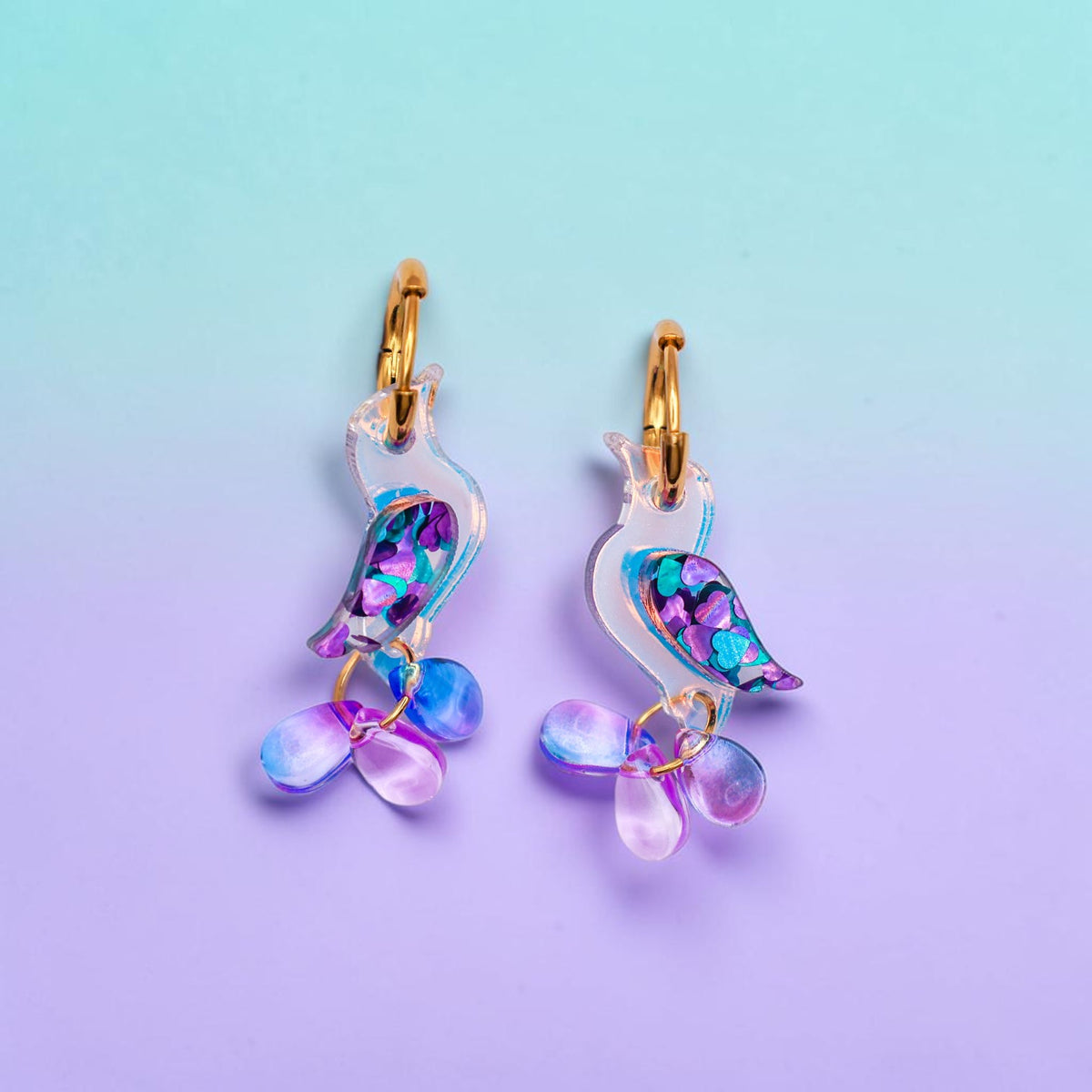 NEW: Jewel-Tailed Songbirds Earrings - Handmade Bird Earrings