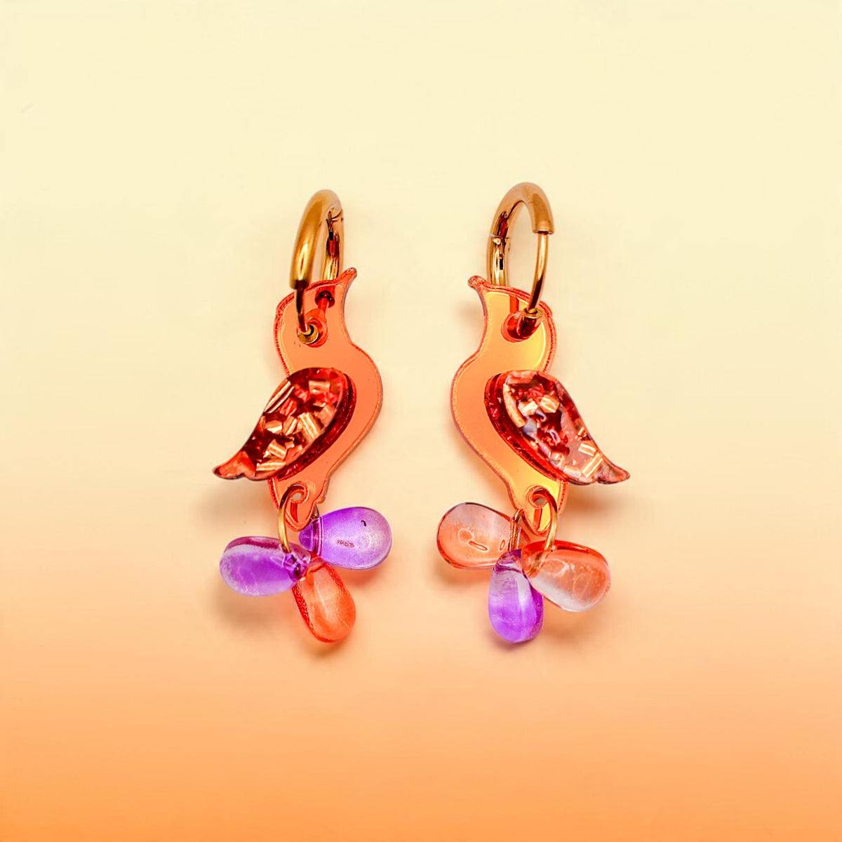 NEW: Jewel-Tailed Songbirds Earrings - Handmade Bird Earrings