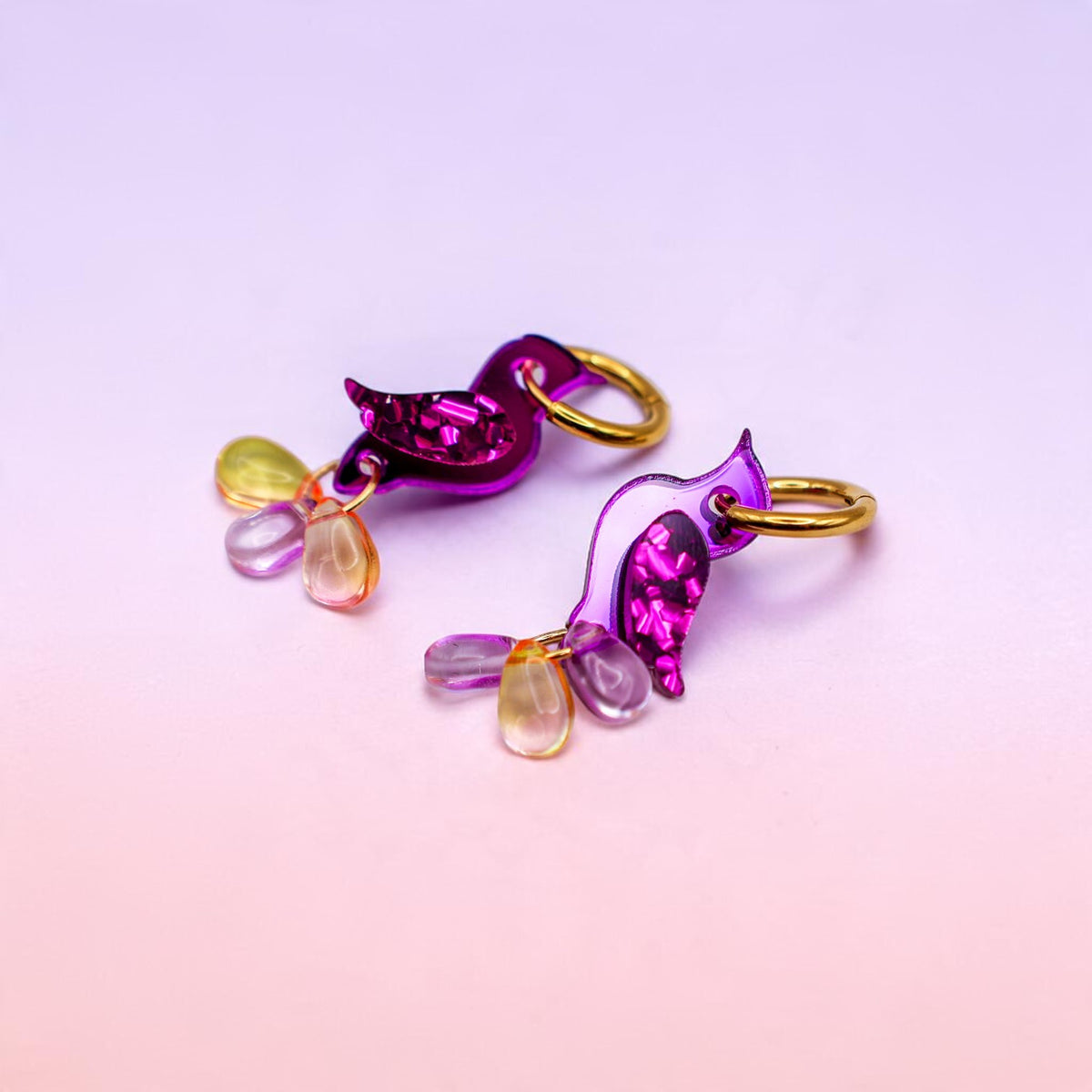 NEW: Jewel-Tailed Songbirds Earrings - Handmade Bird Earrings