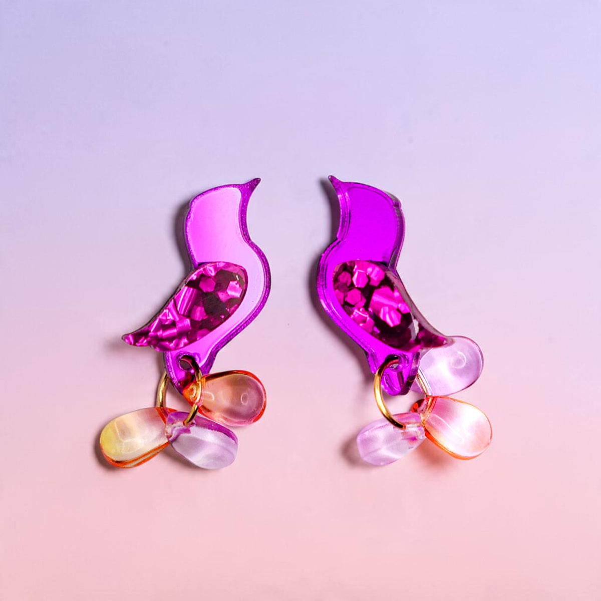 NEW: Jewel-Tailed Songbirds Earrings - Handmade Bird Earrings