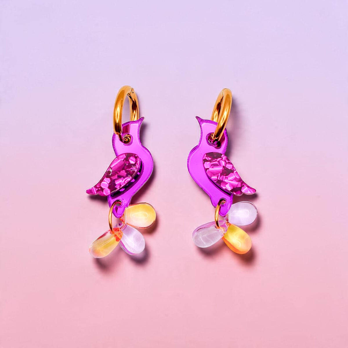 NEW: Jewel-Tailed Songbirds Earrings - Handmade Bird Earrings
