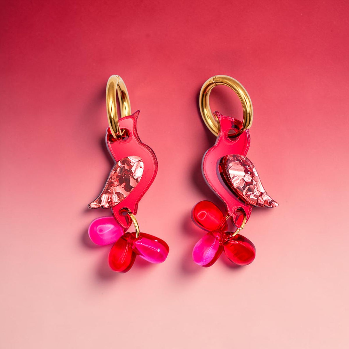 NEW: Jewel-Tailed Songbirds Earrings - Handmade Bird Earrings