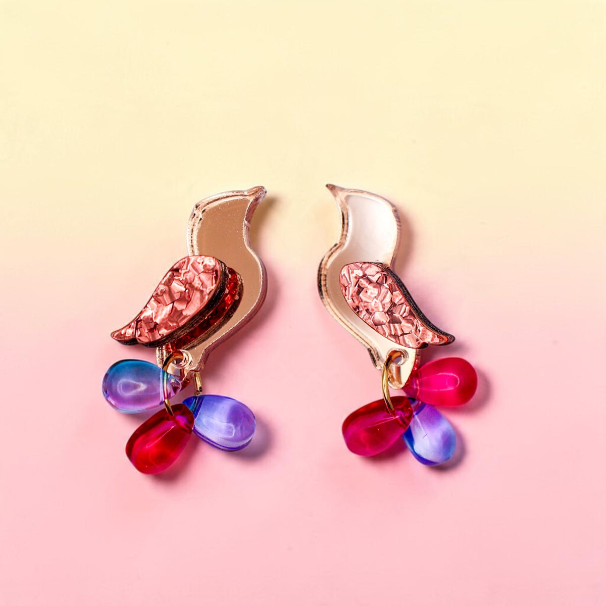 NEW: Jewel-Tailed Songbirds Earrings - Handmade Bird Earrings