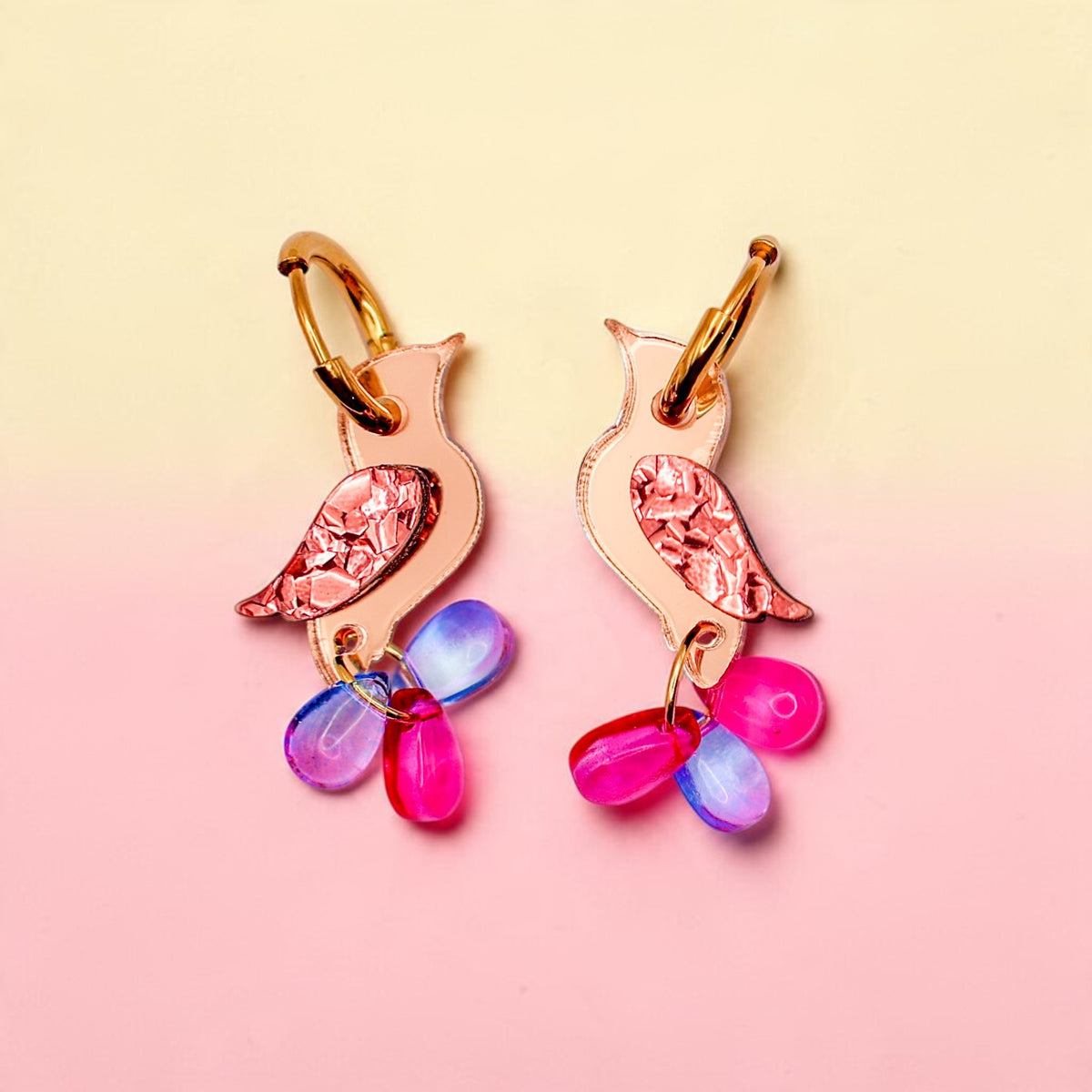 NEW: Jewel-Tailed Songbirds Earrings - Handmade Bird Earrings