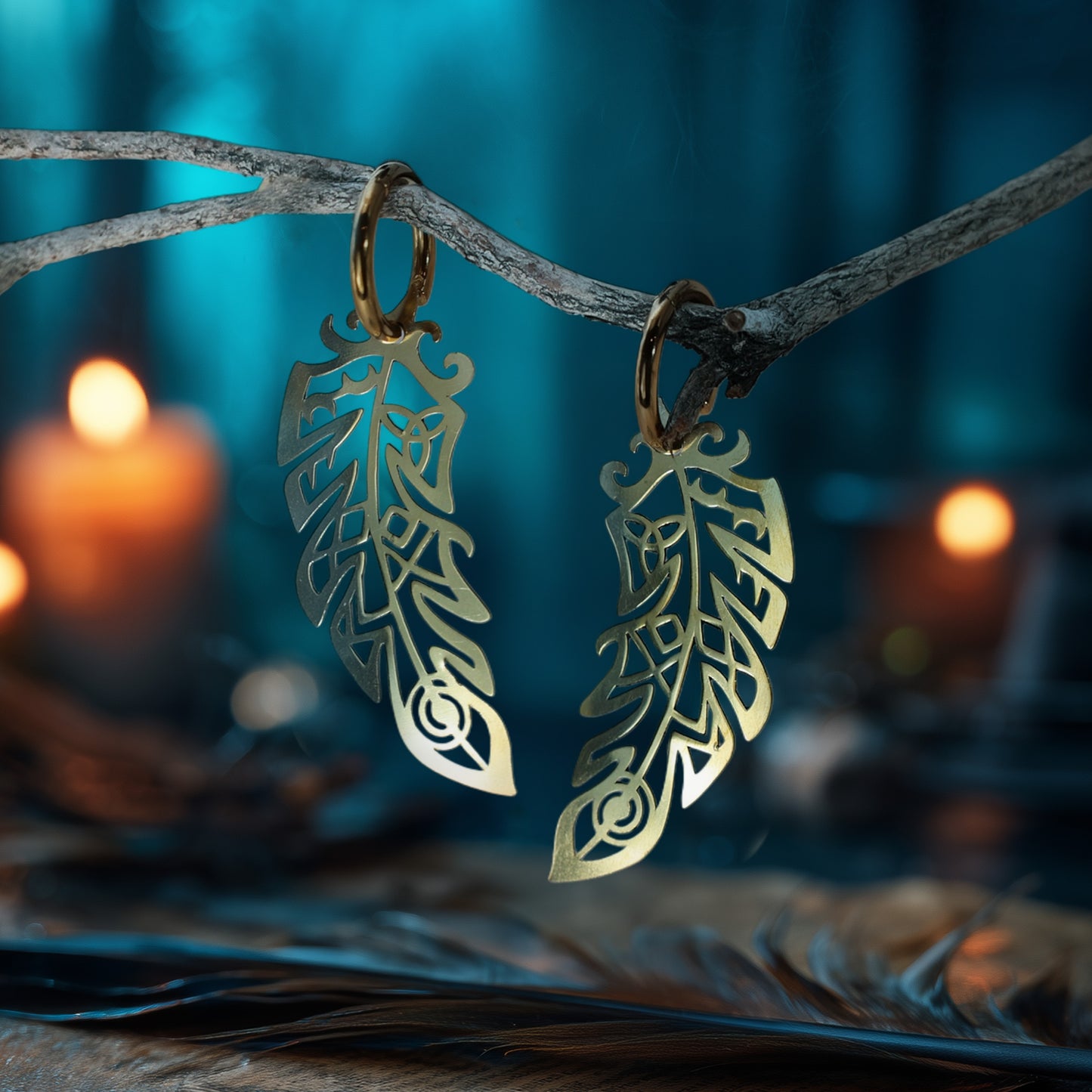 LIMITED EDITION: Death’s Raven Metal Feather Earrings - 2025 Halloween Collection