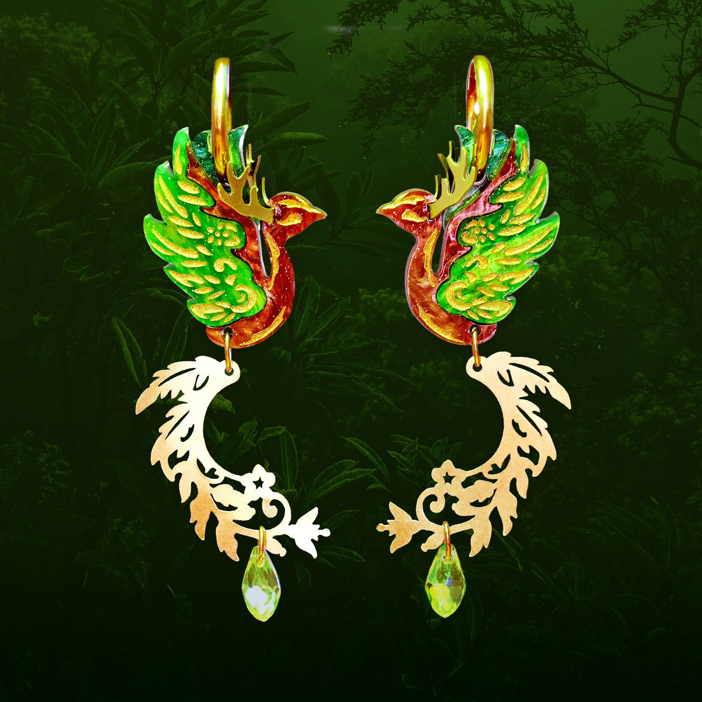FINAL SALE: The Guardian - 2025 Earth Elemental - Acrylic and Brass Earrings