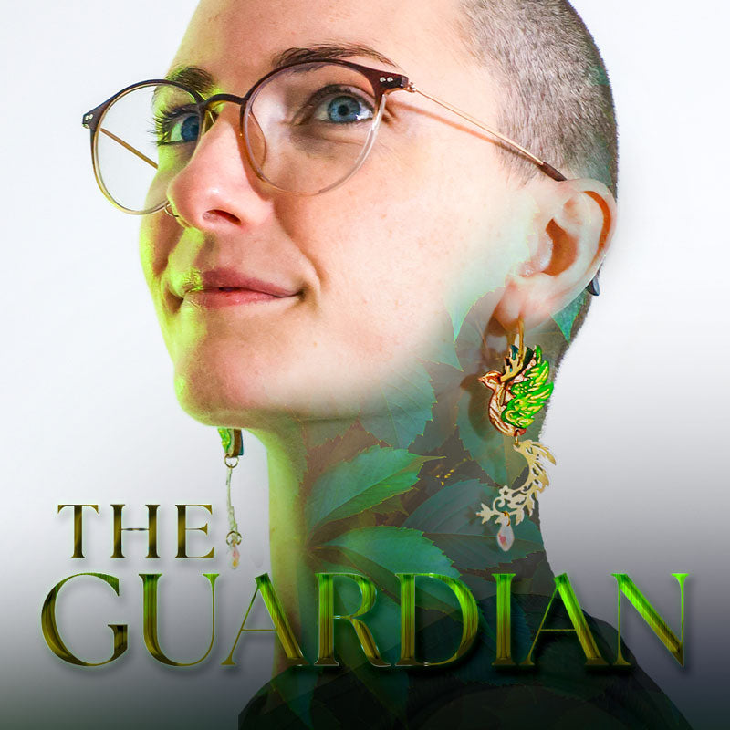 FINAL SALE: The Guardian - 2025 Earth Elemental - Acrylic and Brass Earrings