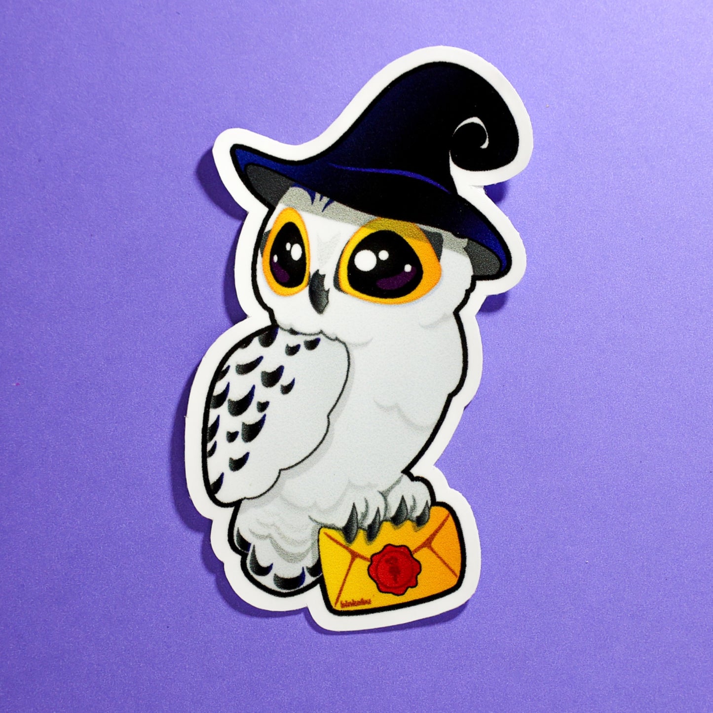 Gloss Vinyl Sticker - Snowy Owl Witch - Halloween Stickers