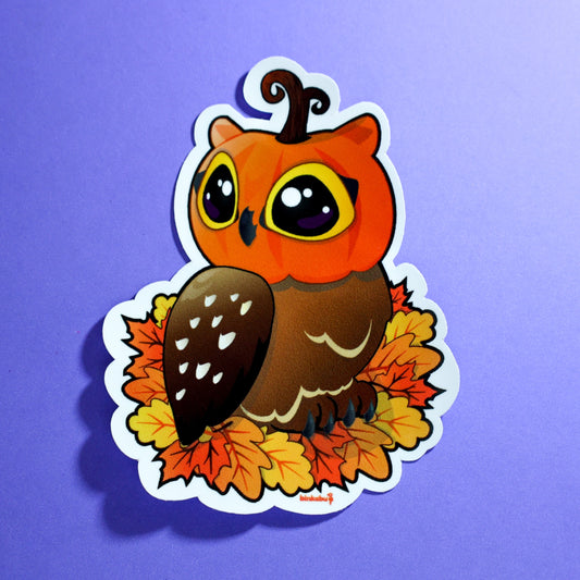 Gloss Vinyl Sticker - Jack-Owl-Lantern - Halloween Stickers