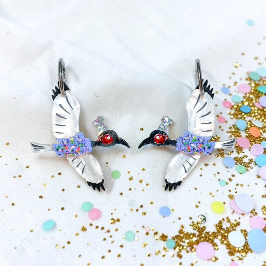 Birds in Bird Shirts - Australian White Ibis Earrings - 2026 Birthday Collection