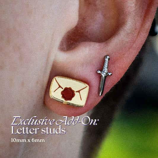 Add-on: Golden Letter Teeny Studs