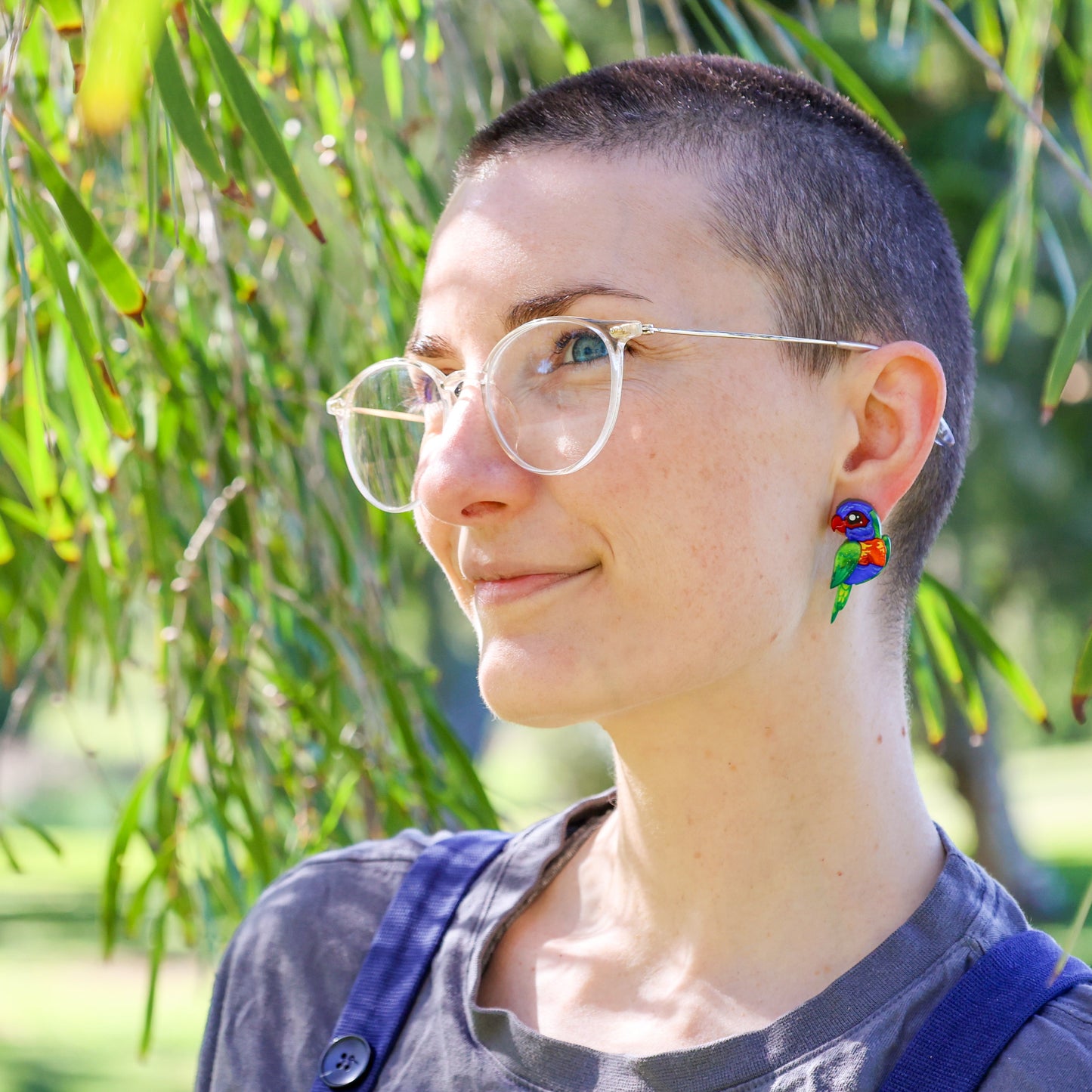 Rainbow Lorikeet Studs - Statement Bird Earrings