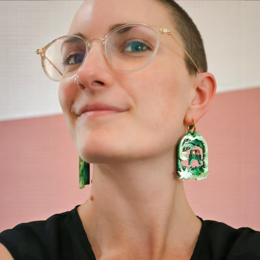 Our Little Elsewhere - Lovebird Hoop Earrings - A Token of Love