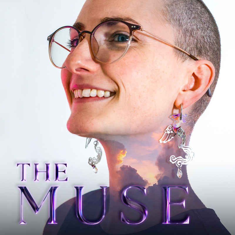 FINAL SALE: The Muse - 2025 Air Elemental - Acrylic and Metal Earrings
