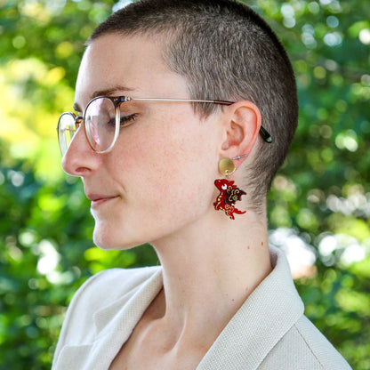 SPICE & DRAGONS - 3D 'Nova' Dangles - Handmade Acrylic Dragon Earrings