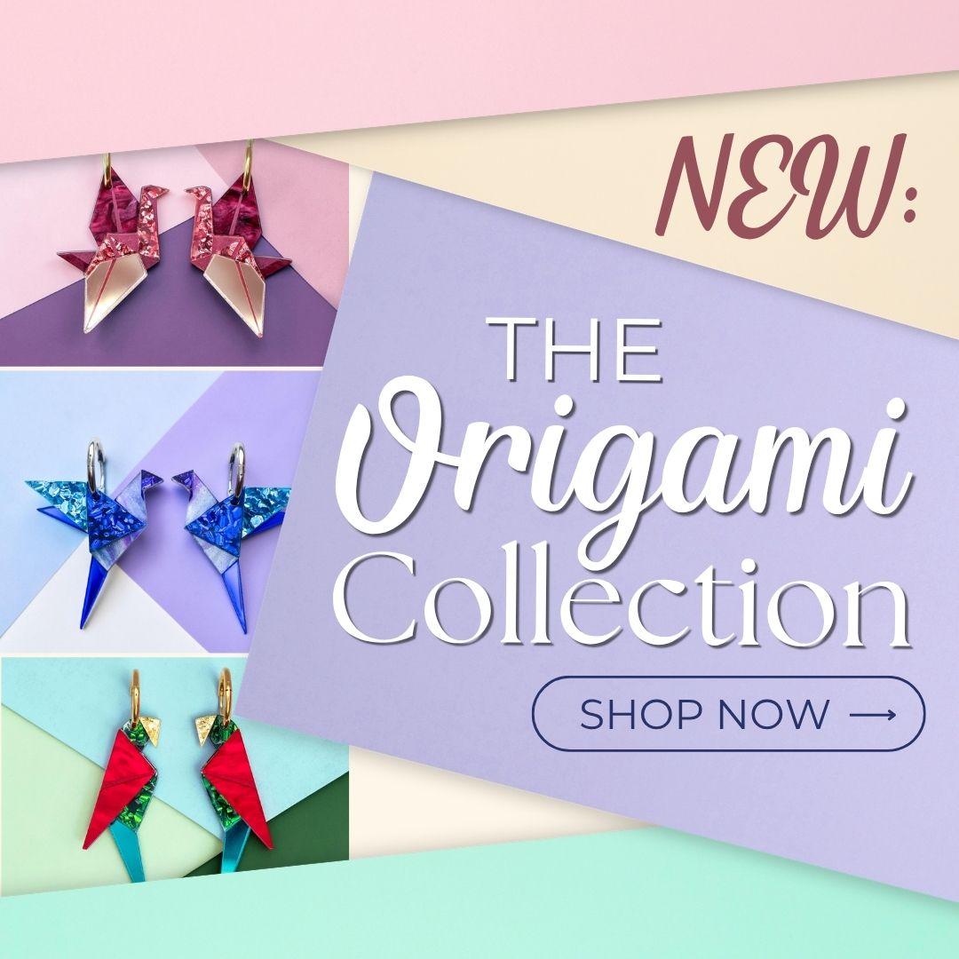 BINKABU origami bird earrings banner