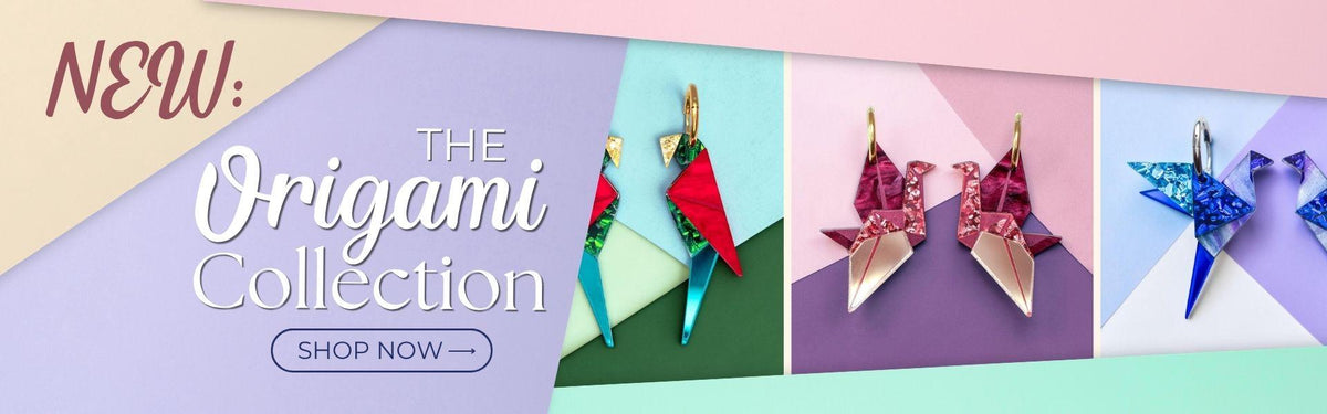 BINKABU origami bird earrings banner