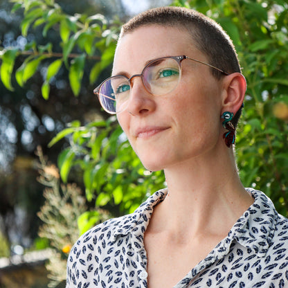 Peahen Studs - Statement Bird Earrings