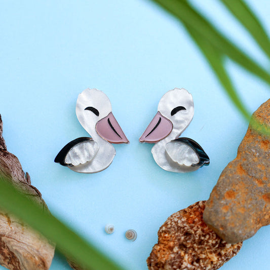 Pelican Studs - Statement Bird Earrings