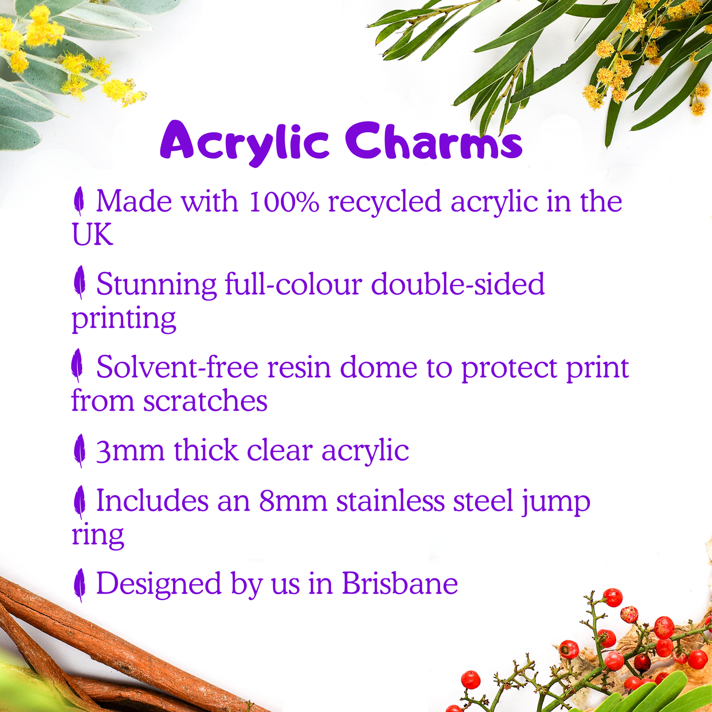 Clear Acrylic Charms - Regent Bowerbird in flight (male) - Statement Bird Accessories