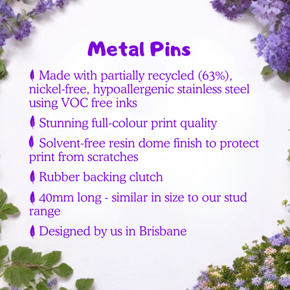 Metal Pin Badge - Crimson Rosella - Statement Bird Accessories