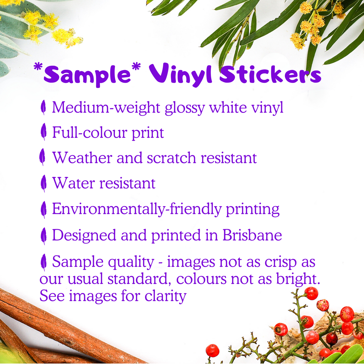 SAMPLE Stickers - Superb Fairywren (female) - Gloss Vinyl Stickers