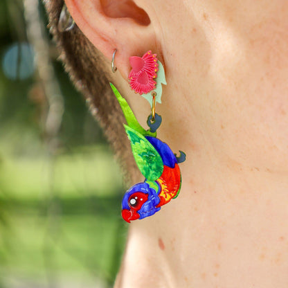 Rainbow_Lorikeet_Handmade_Earrings_UV BINKABU