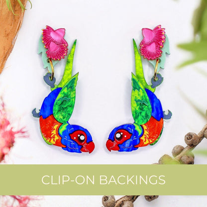 Rainbow_Lorikeet_Handmade_Earrings_UV_BINKABU