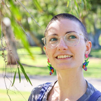 Rainbow_Lorikeet_Handmade_Earrings_UV BINKABU