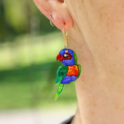 Rainbow_Lorikeet_Handmade_Earrings_UV BINKABU