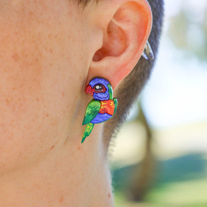 Rainbow_Lorikeet_Handmade_Earrings_UV BINKABU