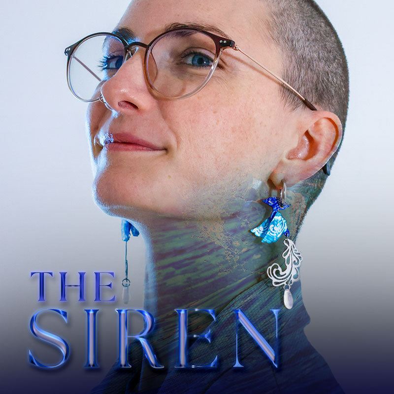 FINAL SALE: The Siren - 2025 Water Elemental - Acrylic and Metal Earrings