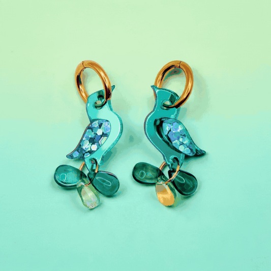 NEW: Jewel-Tailed Songbirds Earrings - Handmade Bird Earrings