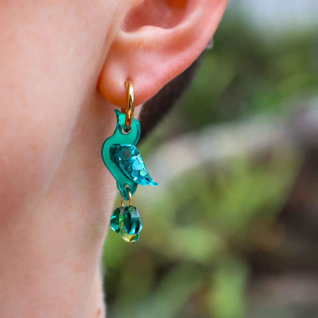 NEW: Jewel-Tailed Songbirds Earrings - Handmade Bird Earrings
