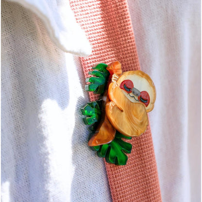 LIMITED EDITION - Sleepy Sloth Brooch - Handmade Animal Accessories
