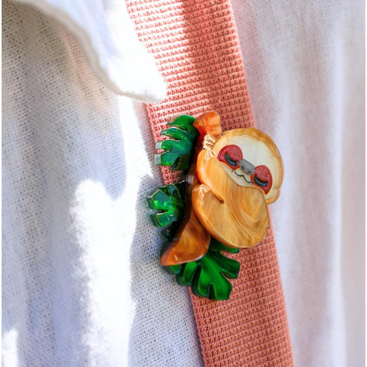 LIMITED EDITION - Sleepy Sloth Brooch - Handmade Animal Accessories