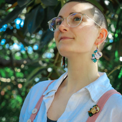 LIMITED EDITION -  Sleepy Sloth Hoop Earrings - Handmade Animal Earrings