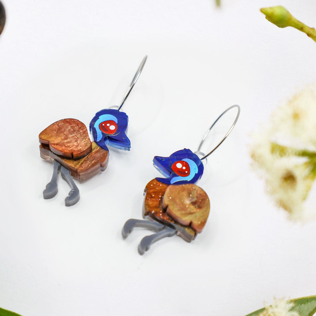 Emu Studs - Statement Bird Earrings