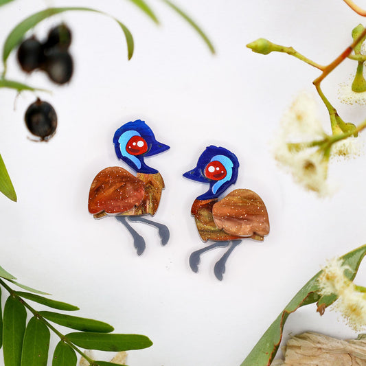 Emu Studs - Statement Bird Earrings