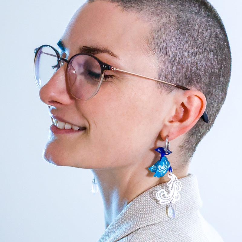 FINAL SALE: The Siren - 2025 Water Elemental - Acrylic and Metal Earrings