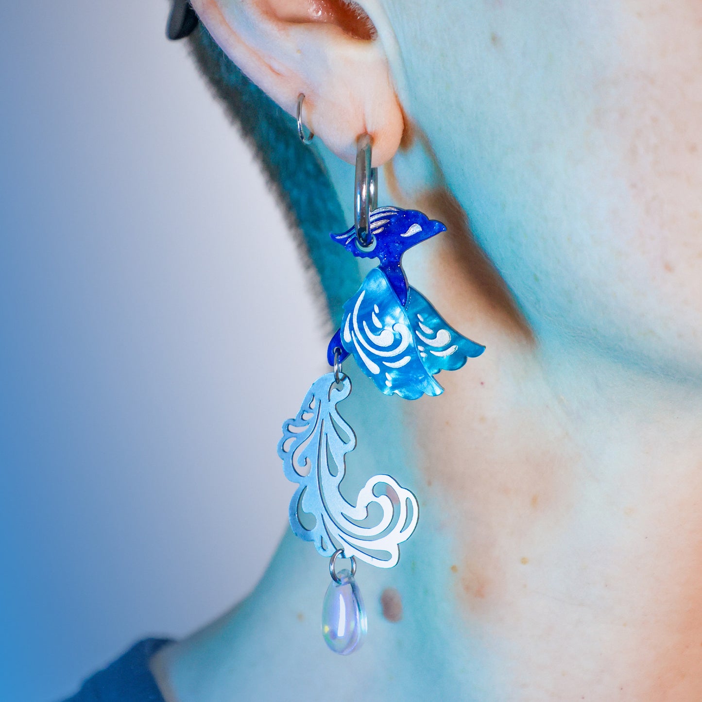 FINAL SALE: The Siren - 2025 Water Elemental - Acrylic and Metal Earrings